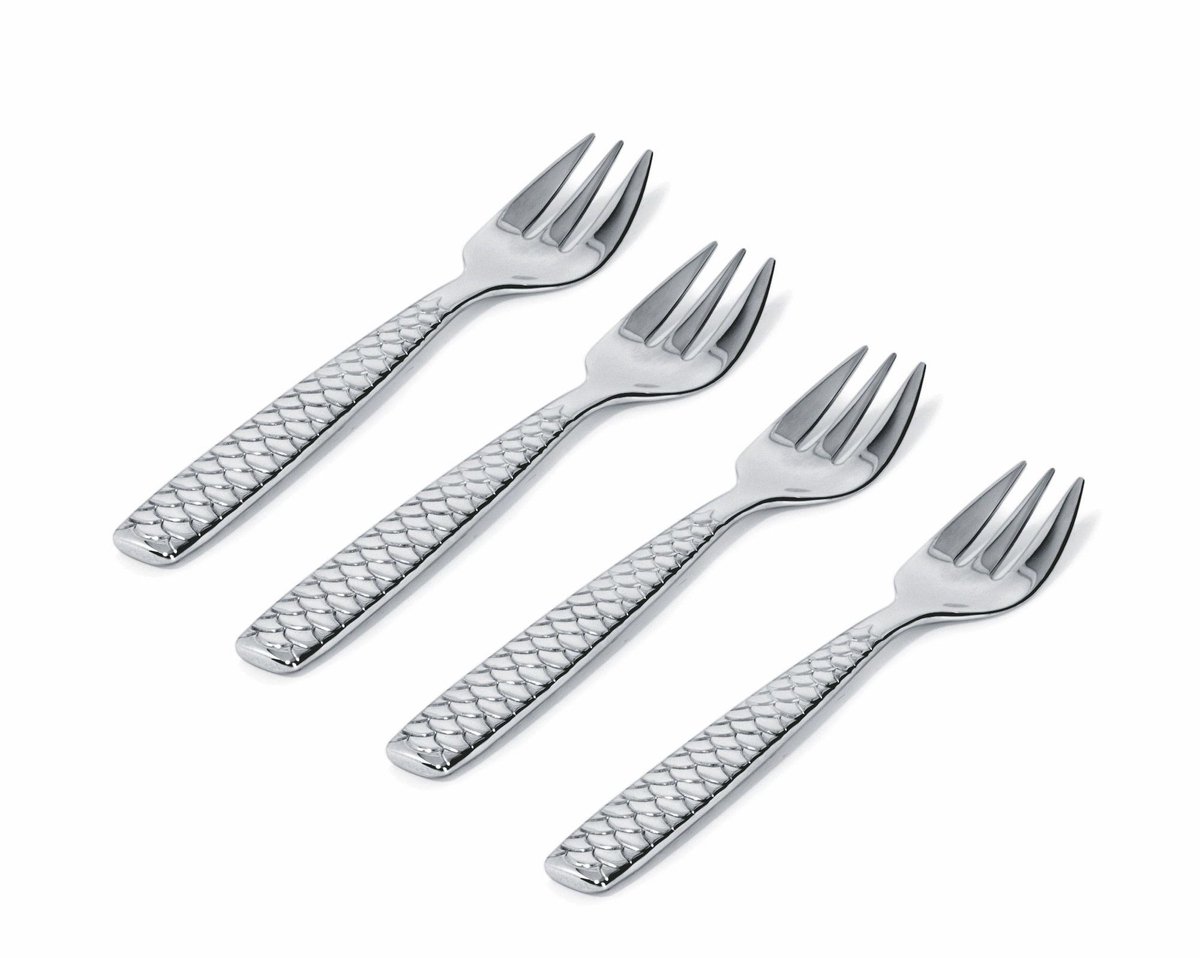 Alessi Oestervork Colombina Fish - FM23/36S4 - 4 Stuks - door Doriana & Massimiliano Fuksas