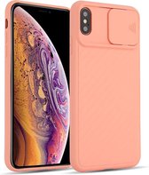 GSMNed – iPhone XS Max Roze  – hoogwaardig siliconen Case Roze – iPhone XS Max Roze – hoesje voor iPhone Roze – shockproof – camera bescherming