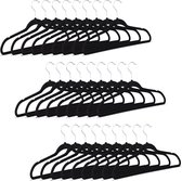 Relaxdays kledinghanger zwart - broeklat - antislip - kunststof klerenhanger - broekhanger - Pak van 30
