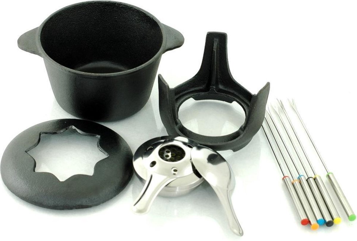 Top Choice - Gietijzeren fondue set met vorken - 6 persoons - 17 x 10 cm – foto 2