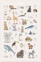 inikini - wanddecoratie - poster - Alfabet Poster Dieren - kinderkamer - babykamer - baby cadeau