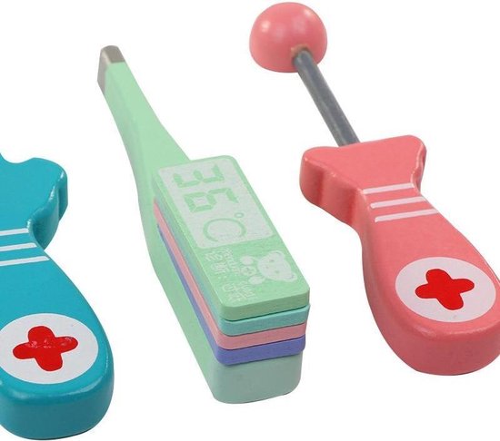 Thumbnail van een extra afbeelding van het spel 20 stks / set Kids Pretend Doctor Game Toy Houten Cosplay-Simulatie Tandarts Accessoires Gereedschap Kinderen Spelen Speelgoed TY0330 - 20 stks Tand Gereedschap [6 stuks]