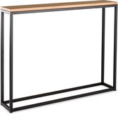 Sidetable eikenhout - zwart onderstel - 100 x 20 cm