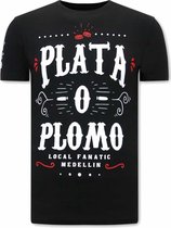 Plata o Plomo Narcos Heren T-shirt - Zwart