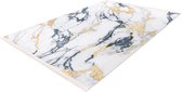 Vaderdag tip! Lalee Peri - Vloerkleed - Marmer - Franjes - Tapijt – Karpet - Super zacht - 3D Effect - Wasmachine proof - 120x160 - Goud