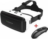 Originele vr virtual reality 3d-bril doos stereo vr google kartonnen headset helm voor ios / android smartphone bluetooth rocker - g06 [g06 gamepad toevoegen]