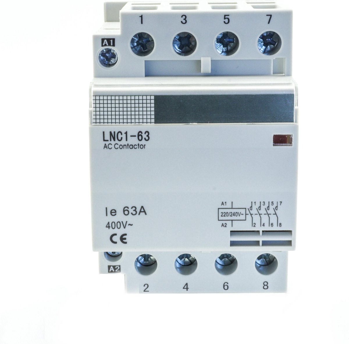 RELAIS - MAGNEETSCHAKELAAR - CONTACTOR - RELAY - INBOUWRELAIS - 4NO - 63A MAX - 230V Spoelspanning - Modulair relays