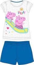 Peppa Pig shortama - katoen - Peppa pyjama blauw - maat 122