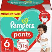 Bol.com Pampers Baby-Dry Pants Luierbroekjes - Maat 6 (15+ kg) - 116 stuks - Maandbox aanbieding