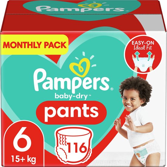 Pampers Baby-Dry Pants Luierbroekjes - Maat 6 (15+ kg) - 116 stuks - Maandbox Pampers Baby-Dry Pants Luierbroekjes - Maat 6 (15+ kg) - 116 stuks - Maandbox