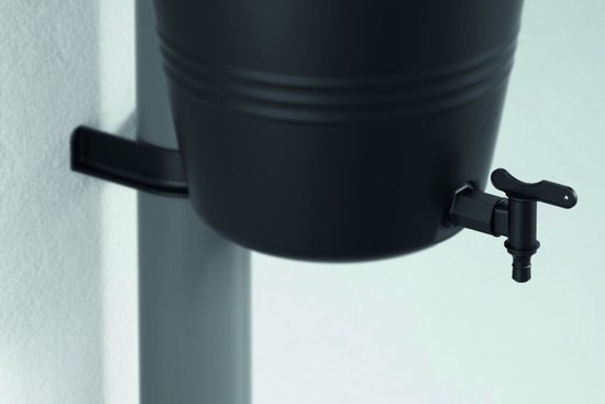 Elho Green Basics Rain Catcher 35LTR - Kunststof Regenton voor Buiten - 100% Gerecycled Plastic - Ø 33.5 x H 73.5 cm - Living Black