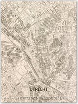 Brandthout houten stadskaart Utrecht 80x60 cm