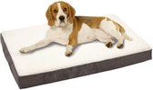 Orthopedisch Hondenbed - 100 x 65 x 12 cm - Grijs/Wit