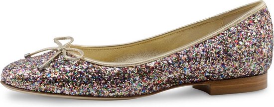 Ballerines en brocart Glitter femmes - Rose et or - Chaussures à enfiler à talon - Werner Kern Candy - Taille 41,5