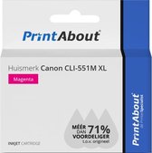 PrintAbout huismerk Inktcartridge CLI-551M XL Magenta Hoge capaciteit geschikt voor Canon