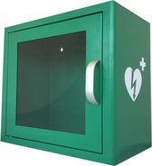 AED kast - metaal - binnen - groen - met alarm