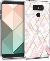 kwmobile telefoonhoesje voor LG G6 - Hoesje voor smartphone in roségoud / wit / oudroze - Glory Mix Gekleurd Marmer design