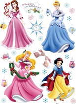 Disney muursticker prinsessen roze, geel en blauw - 600206 - 65 x 85 cm