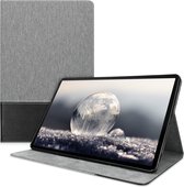 kwmobile hoes voor Samsung Galaxy Tab S8 Plus / S7 Plus / S7 FE - Slanke tablethoes met standaard - Tablet cover in grijs / zwart