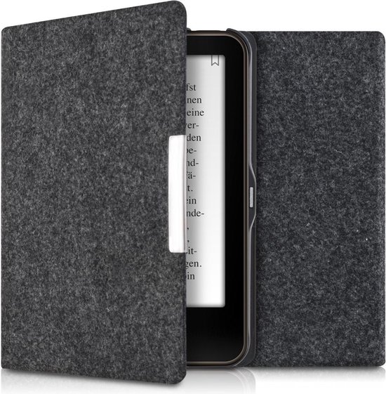 Housse kwmobile pour Tolino Vision 1 / 2 / 3 / 4 HD - housse de protection e-reader en feutre - gris foncé