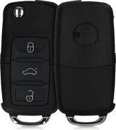 kwmobile autosleutelcover voor VW Skoda Seat 3-knops autosleutel - vervangende sleutelbehuizing - zonder transponder - zwart
