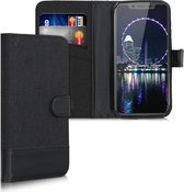 kwmobile telefoonhoesje voor Blackview BV9600 Pro - Hoesje met pasjeshouder in antraciet / zwart - Case met portemonnee