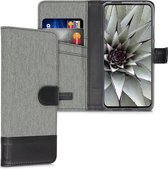 kwmobile telefoonhoesje voor Honor 9X (EU-Version) - Hoesje met pasjeshouder in grijs / zwart - Case met portemonnee