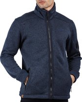 Mannen Garret Zwaar gebreid fleece met volledige rits Outdoortrui Blauw - Maat S