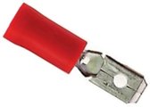 kabelschoen stekker man plat 4.8 mm rood 25 stuks
