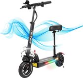 Elektrische step, E-scooter met zitting (800 W, 43 km/h, max. 40 km, opvouwbare elektrische scooter met LCD-display 10 A Li-ion accu), E-scooter voor jongeren en volwassenen (BLACK 01)