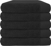 EM Bath Premium Handdoek Zwart 50x100cm 650g/m2  - Set van 5