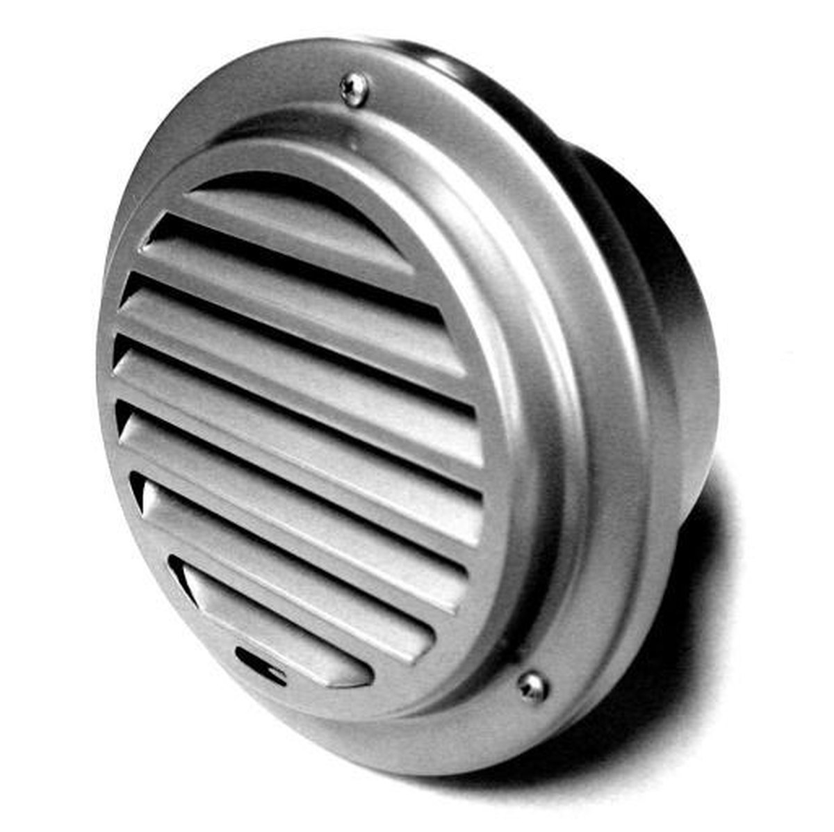 Paneir Airdesigns - Ventilatierooster Ø 125 mm- vaste lamellen - insectennet - geborsteld RVS