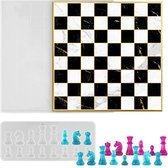 Schaakbord + Schaakstukken Mallen - Epoxy Siliconen mal- Resin Chess Pieces - Voor Giethars