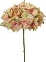 Viv! Home Luxuries Hortensia - zijden bloem - perzik groen - 48cm