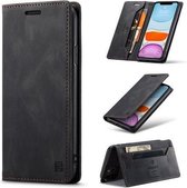 AutSpace - Hoesje geschikt voor iPhone 11 Pro - Wallet Book Case - Magneetsluiting - met RFID bescherming - Zwart
