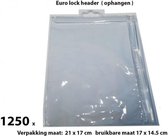 PVC Durable Zipper bag - Retail Verpakking - Euro header - Klein - 1250 Pack