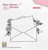 Nellie's Choice Clear stamps Flowers Love letter FLO023 88x60mm