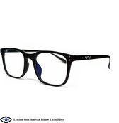 VRi computerbril Noa - Blauw Licht Filter Bril - Blue Light Filter Glasses - Unisex Multi Media Bril zwart