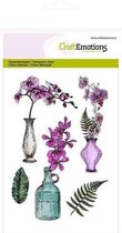 CraftEmotions stempel A6 - orchidee. vazen en fles