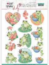 Frogs Well Wishes 3D Push-Out Sheet by Jeanine's Art