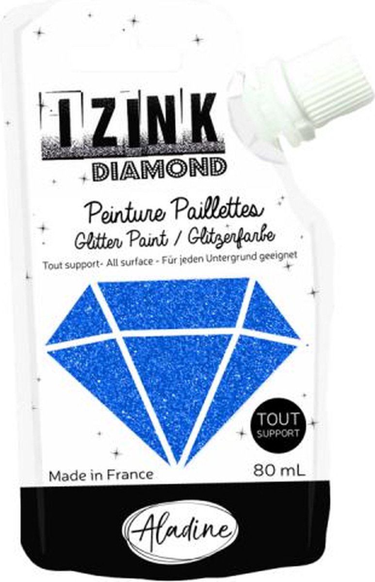 Blauw Glitterverf Izink Diamond