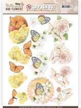 3D Uitdrukvel  - Jeanine's Art -  Classic Butterflies and Flowers -  Mooie Vlinders