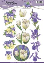 Purple Spring Flowers 3D-Knipvel Jeanine`s Art 10 stuks
