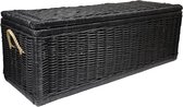 Zwarte Speelgoedmand Rotan XL - 130x47xH45 cm