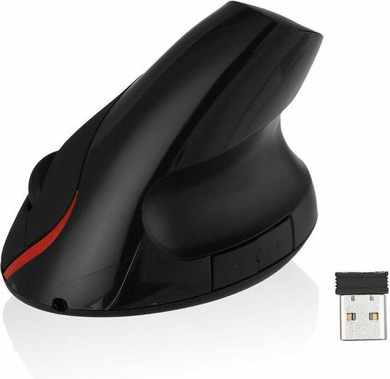 Souris Verticale Ergonomique Sans Fil - Bluetooth 5.0 Et 2.4GHz, 6 Boutons, DPI Réglable - Pour Droitier