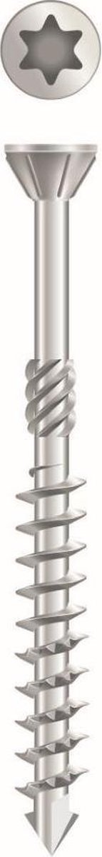 Houtschroef voor MDF-Plaat. 3.5 x 30mm. lang. Verzonkenkop-Torx-T10. Verzinkt 15 stuks. Ifix-Pro.