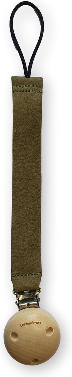 Chewies & More Leather Clip Speenkoord Khaki
