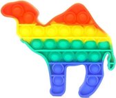 Dielay - Pop It - Fidget Toy - 12,5 cm - Regenboog Dromedaris