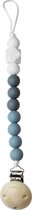 Chewies & More Silicone Speenkoord Donkergrijs/Dusty Blue/Wit