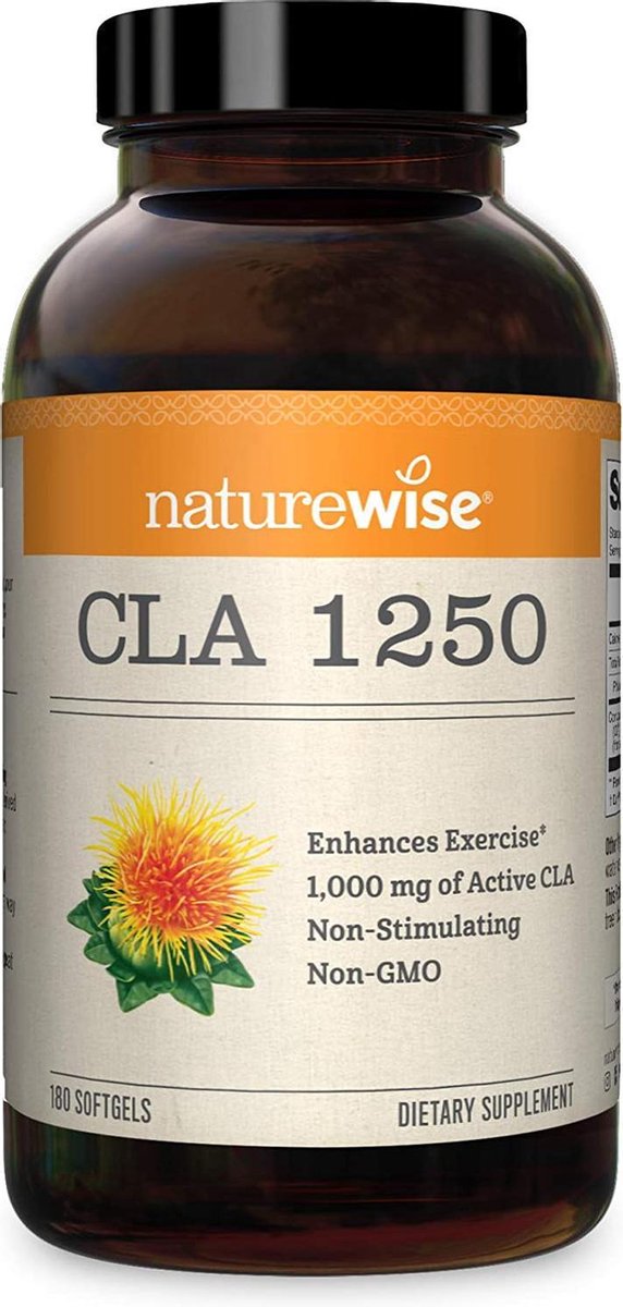NatureWise - CLA 1250 Geen GMO, Glutenvrij & 100% Saffloerolie - (180 stuks)